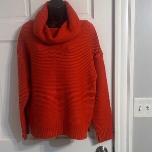 Vici Vibrant Orange Cowl Neck Sweater